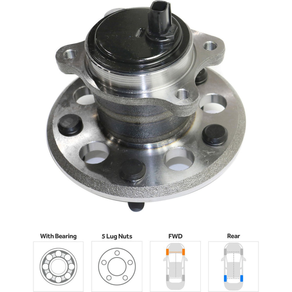 Wheel Hubs for Toyota Camry (2012–2017) Rear Left & Right with Bearing