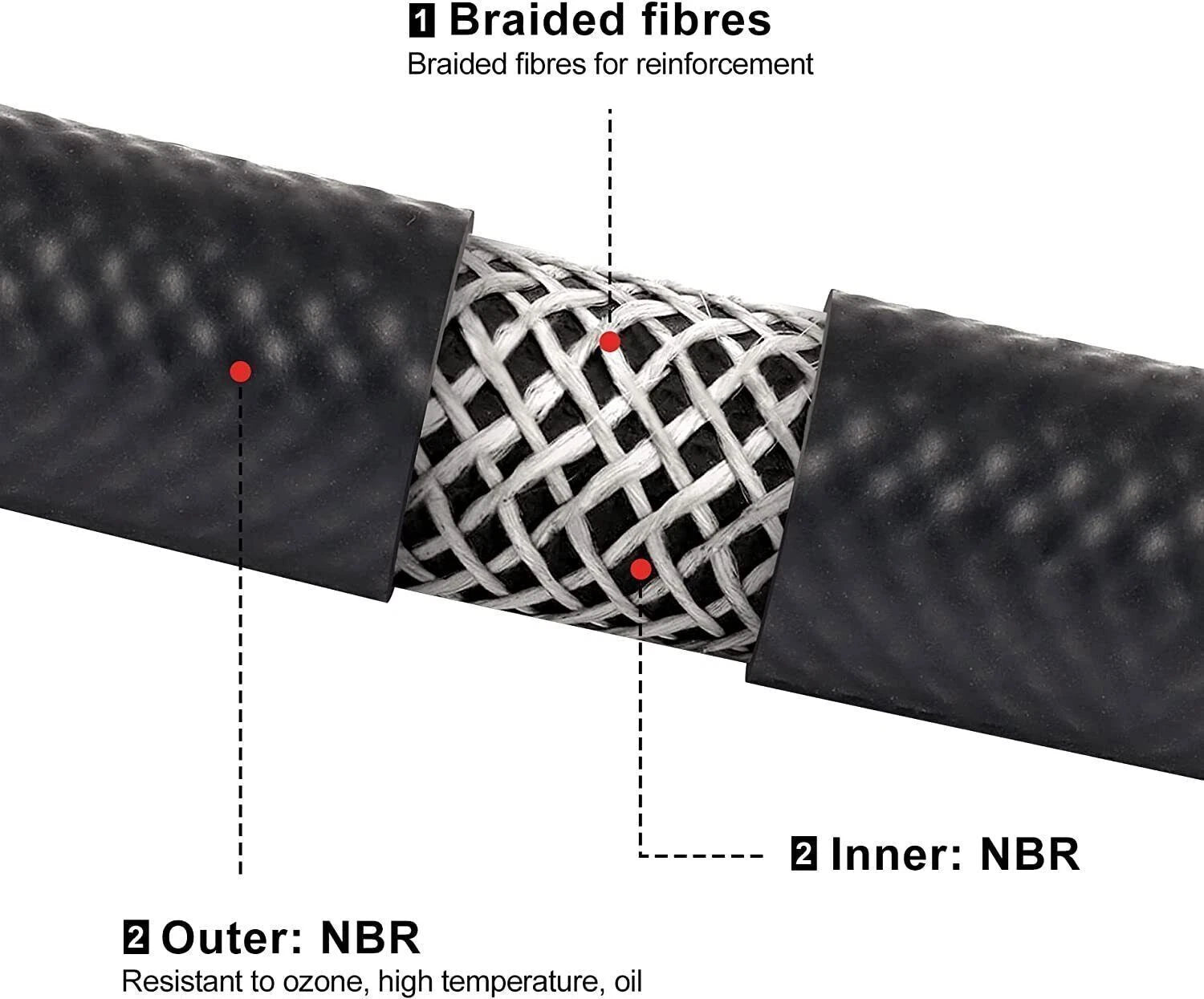 5/8" Fuel Hose Line for Gasoline Diesel (15FT)