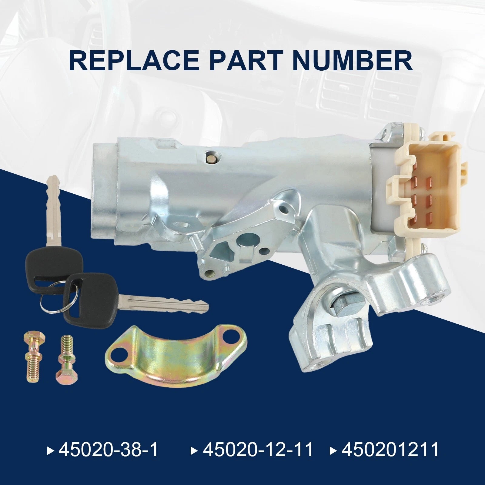 Ignition Switch Assembly with 2 Keys for Toyota Corolla (1998-2002) Rav4 (1998-2000)