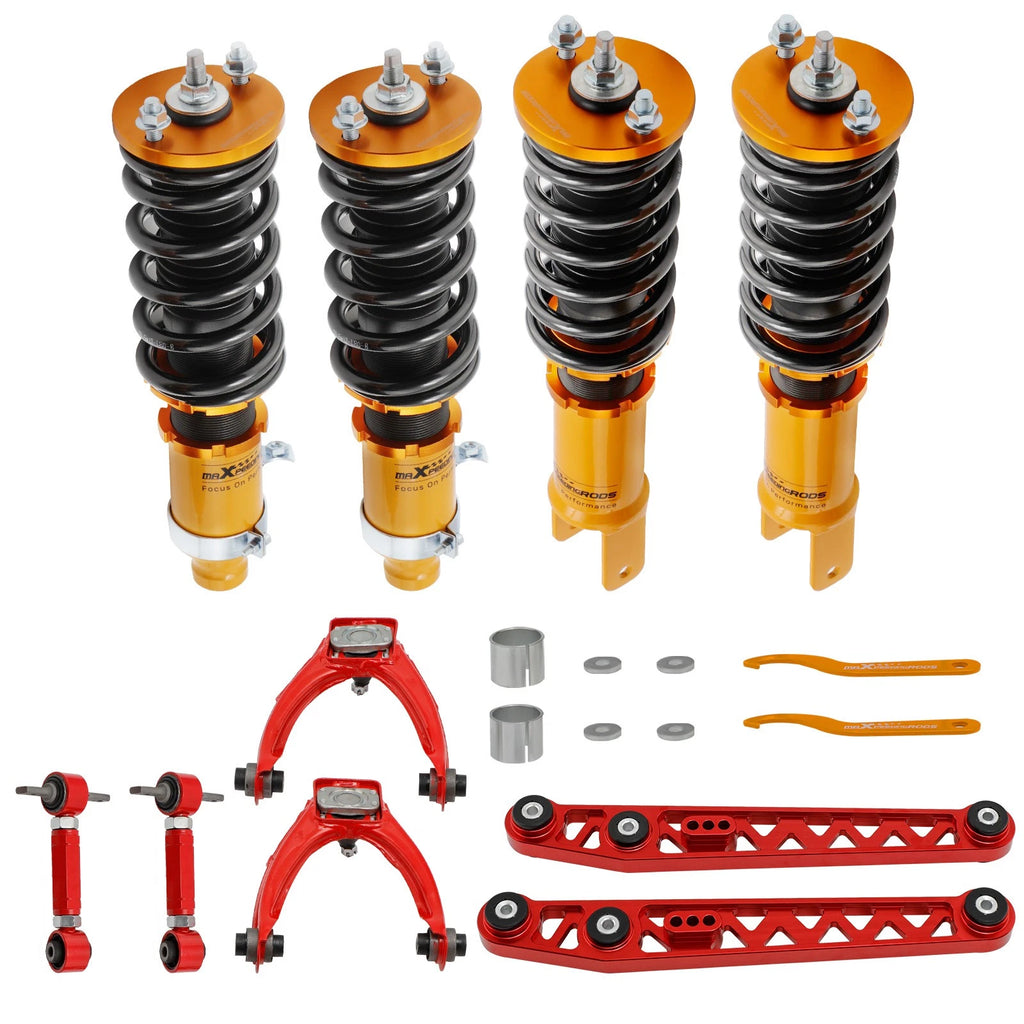 Set of 4 Coilovers Lowering Kit & 6 Control Arms for Honda Civic (1996–2000)