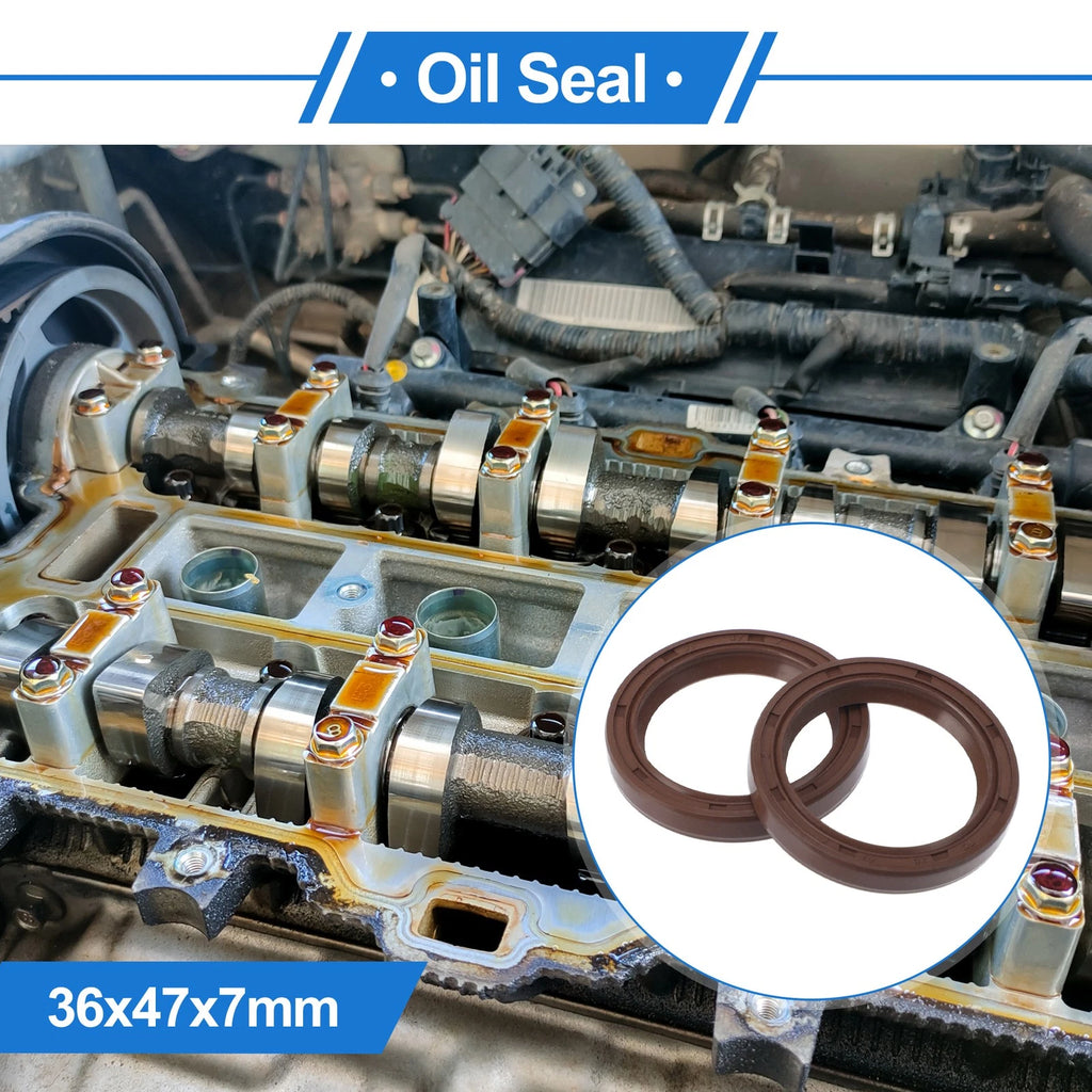 2X Oil Seal Rotary Shaft Seal for Various Models (36x47x7mm) FKM Rubber