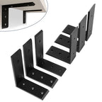 Set of 6 Heavy Duty Black Steel Countertop Support Brackets 6"x8"