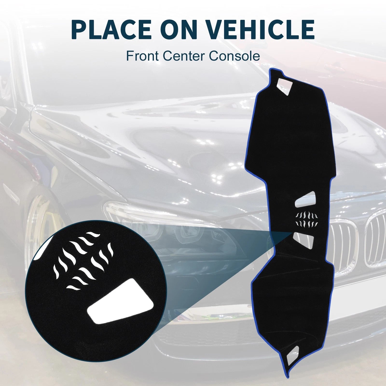 Dashboard Cover Mat for BMW 4 Series (2021) - Sun Protector Pad Black Blue