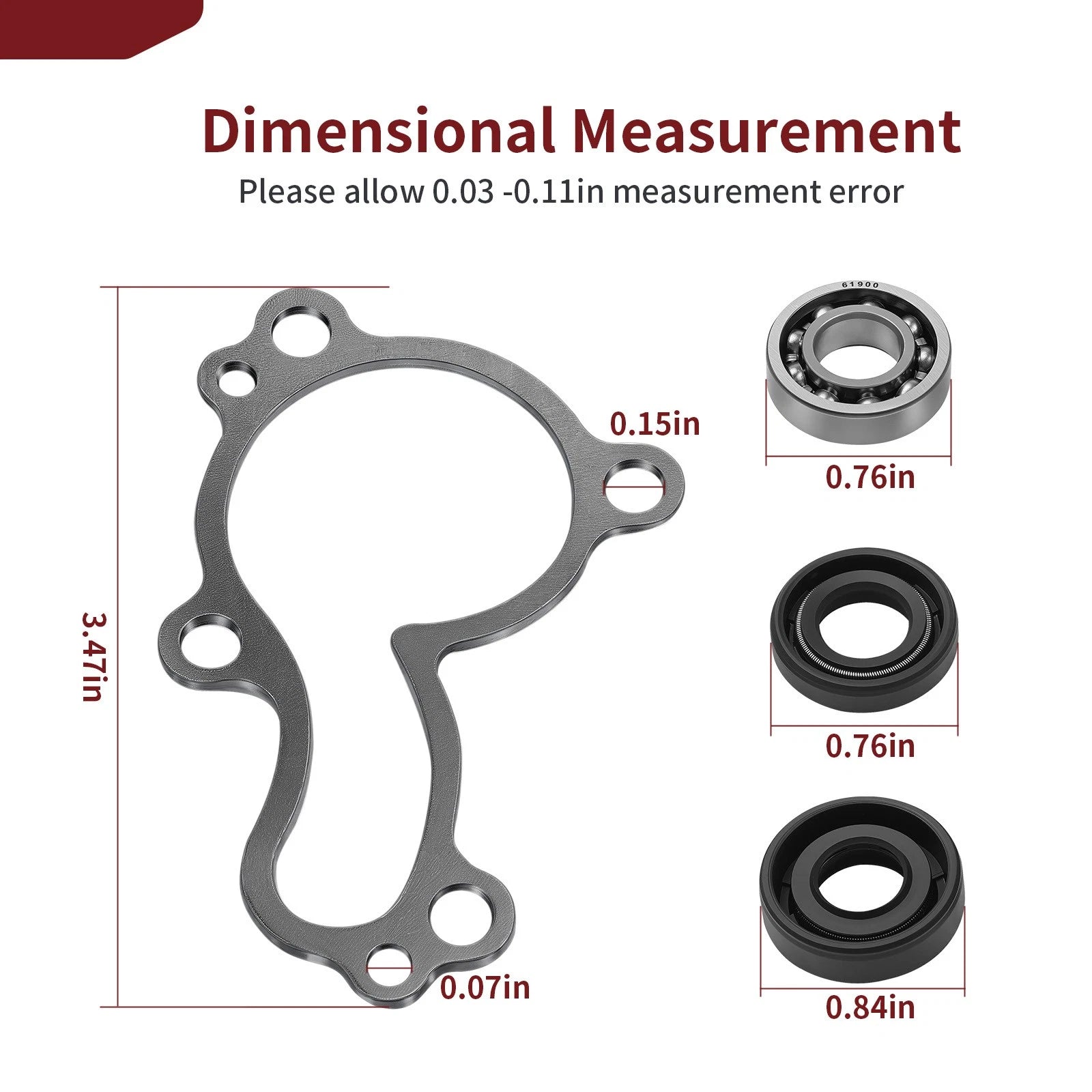Water Pump Rebuild Kit & Bearing for Kawasaki KLX450R (2008–2019) KX450F (2006–2015)