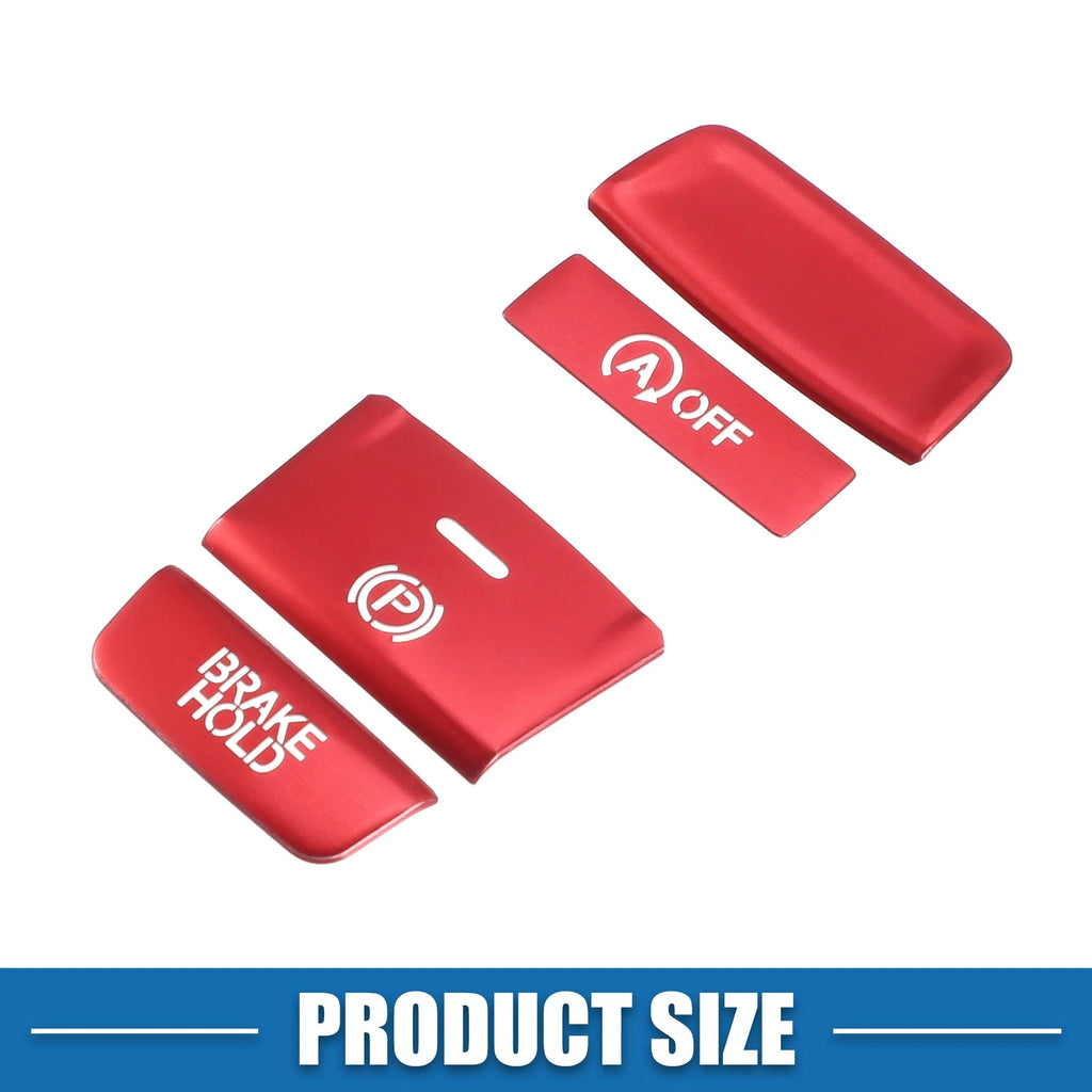 Set of 4 Gear Shift Panel Handbrake Button Covers for Honda Accord (2018–2022) Red