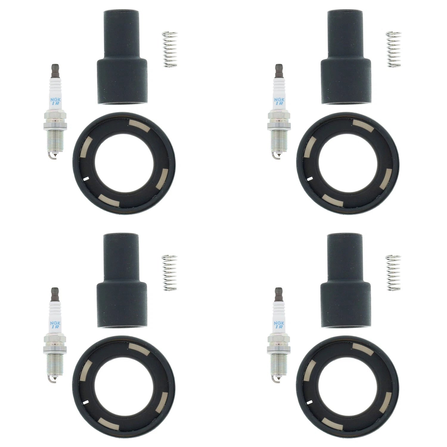 Set of 4 NGK Laser Iridium Spark Plugs & Denso Coil Boots for Camry Corolla RAV4