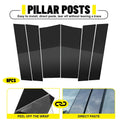 6PC Gloss Black Door Pillar Cover Trim Posts for Honda Odyssey (2011–2017)