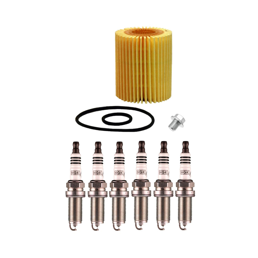 Wix Engine Oil Filter & NGK 6 Laser Iridium Spark Plugs for GS300 GS350 (1998–2019)