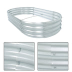 Set of 2 Galvanized Oval Raised Garden Beds for Outdoor Gardening
