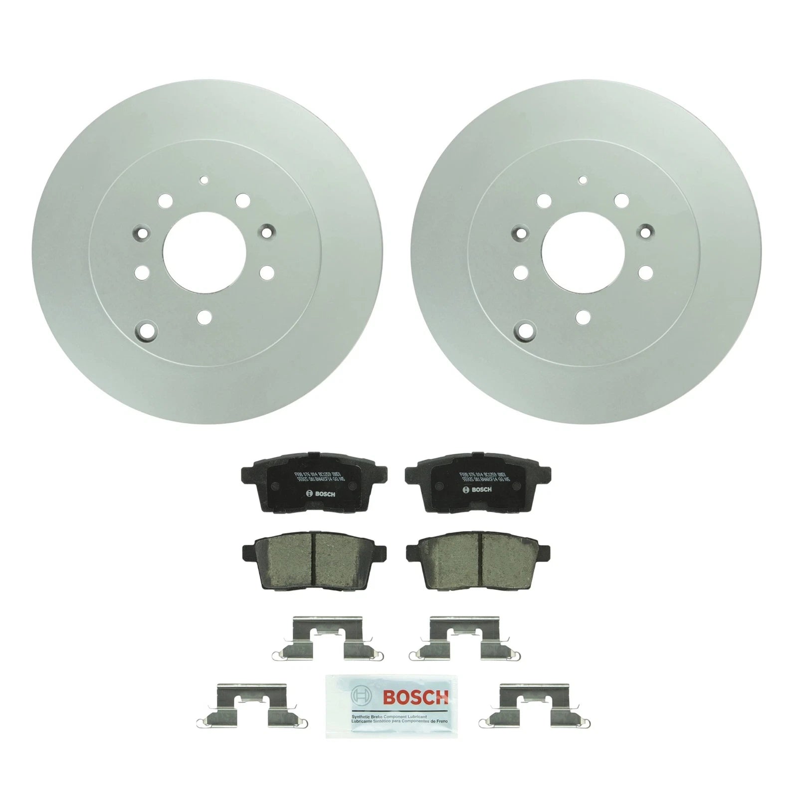 Set of 2 Bosch Rear Solid 324mm Rotors & Ceramic Brake Pads for Mazda CX-9 (2007–2015)