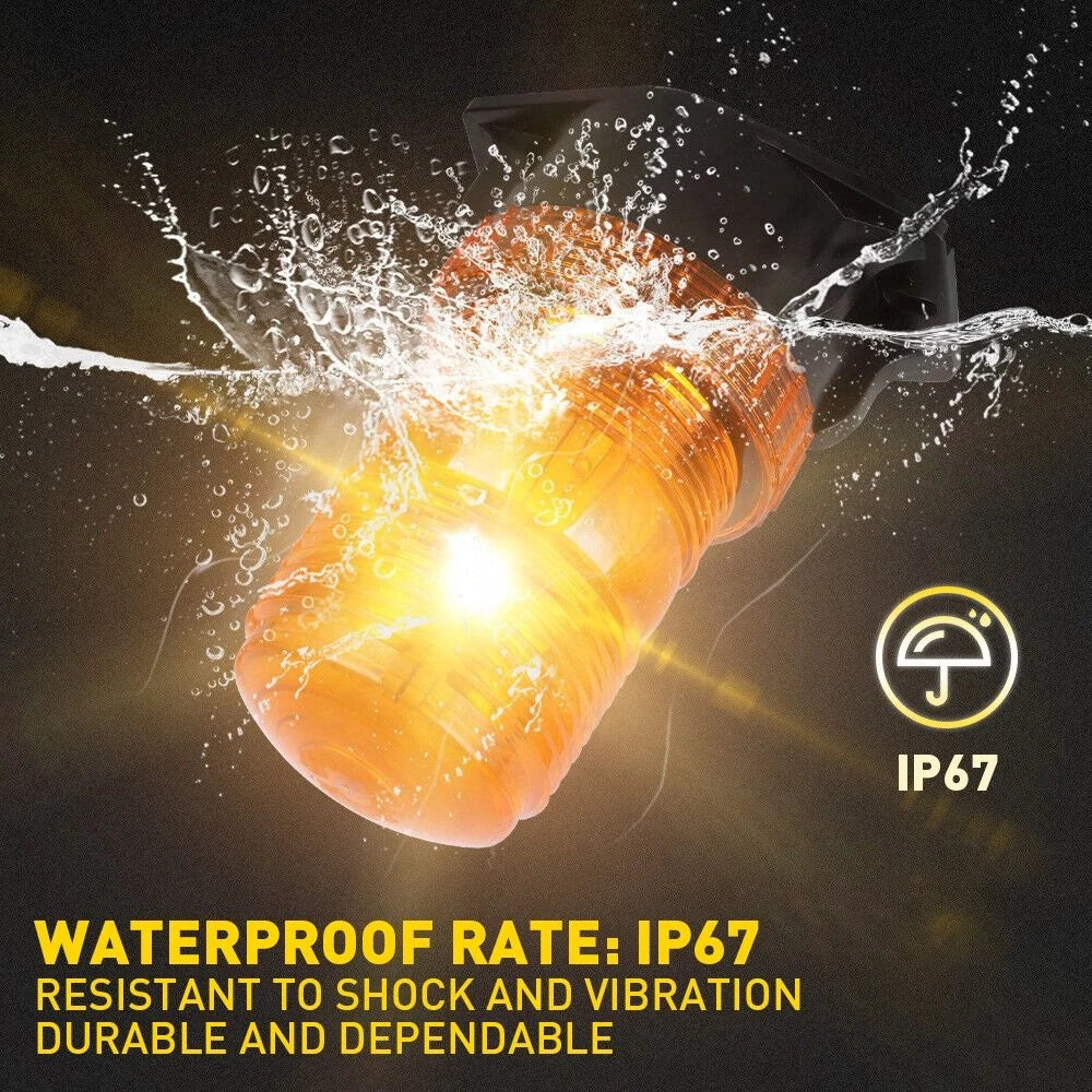 30LED Amber Rotating Strobe Light Beacon for Emergency Vehicles (12V-24V)