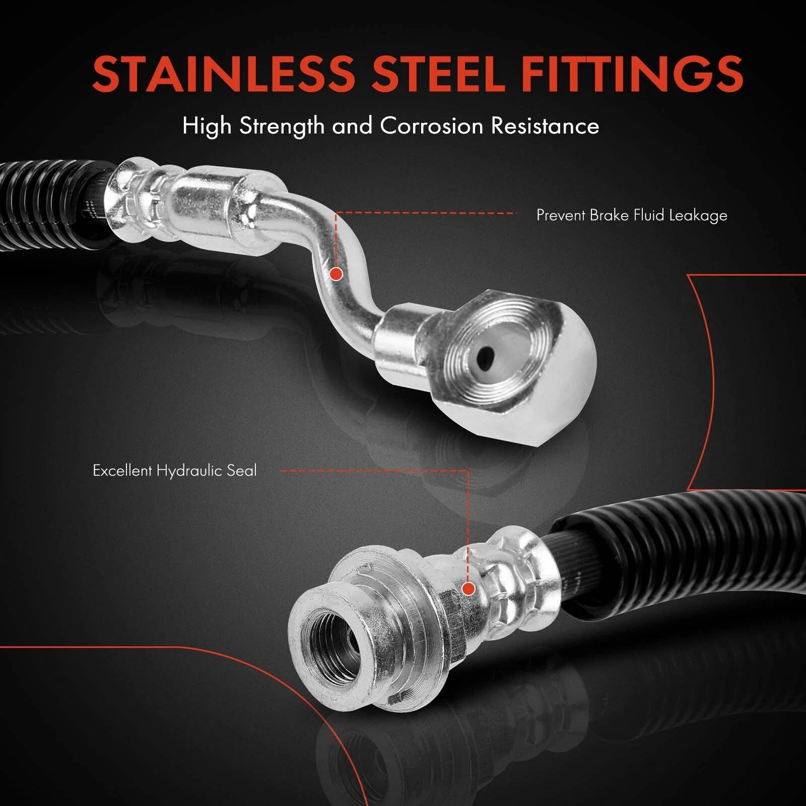 Rear Left Brake Hydraulic Hose for Chevrolet Silverado 3500 (2001–2007)