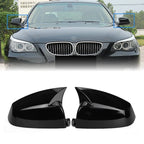 Pair Add-On Wing Side Mirror Covers for BMW 5 6 Series E60 E61 E63 E64 (2007–2010)