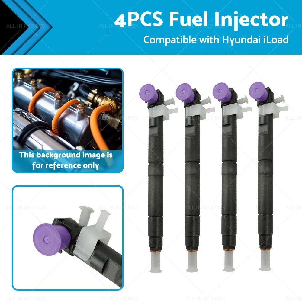 Set of 4 Diesel Fuel Injectors for Hyundai iLoad (2011–2021) 28236381