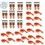 20 Pack Ratchet Tie Down Straps J Hooks for Heavy Duty Use (4000 LBS)