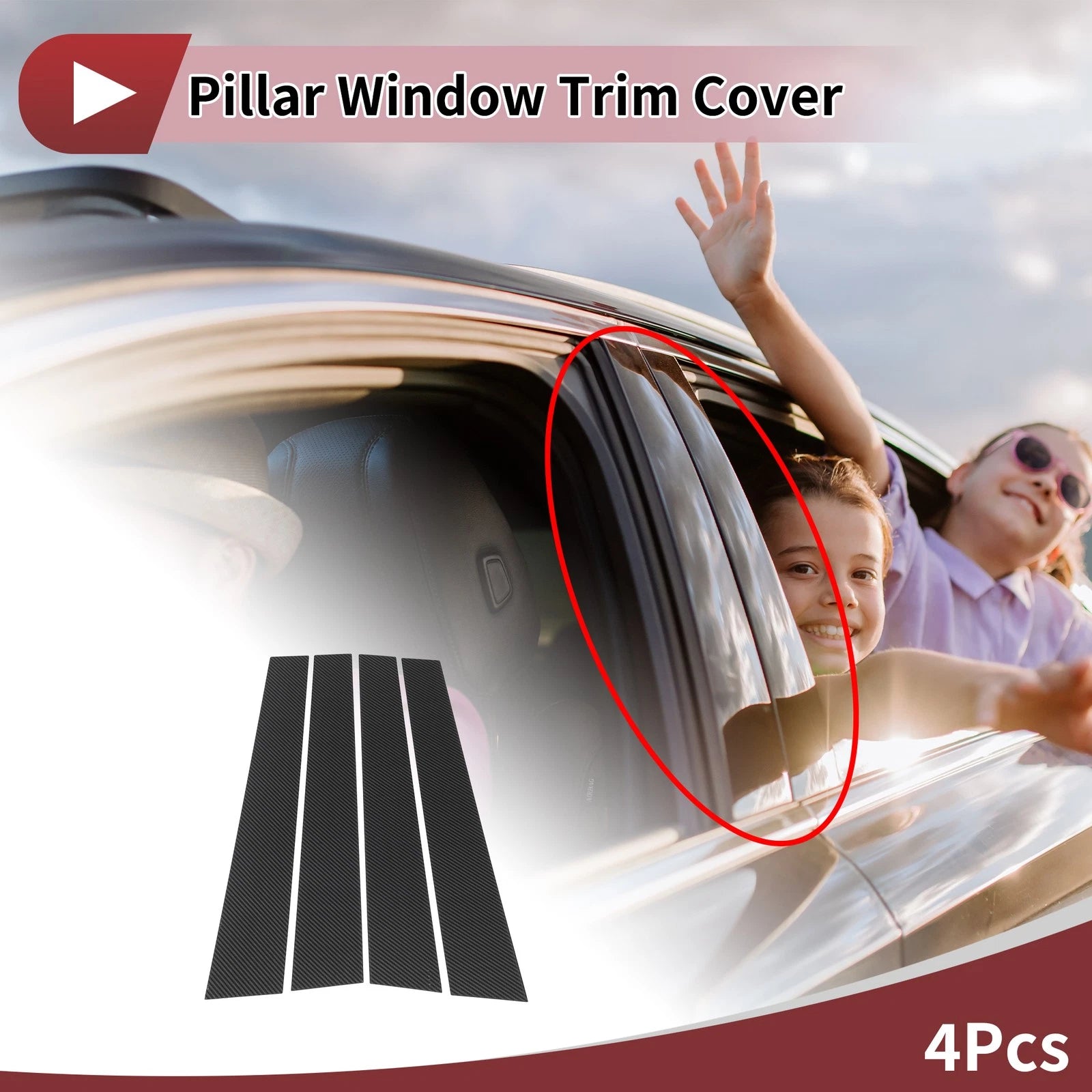 Set of 4 Door Pillar Window Trim for Lexus RX (1998–2002)