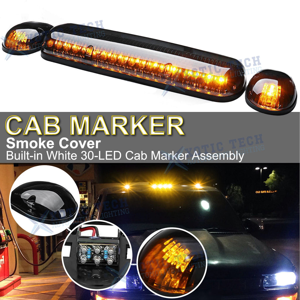 3PC LED Top Cab Roof Marker Clearance Light for Silverado Sierra (2002-2007)