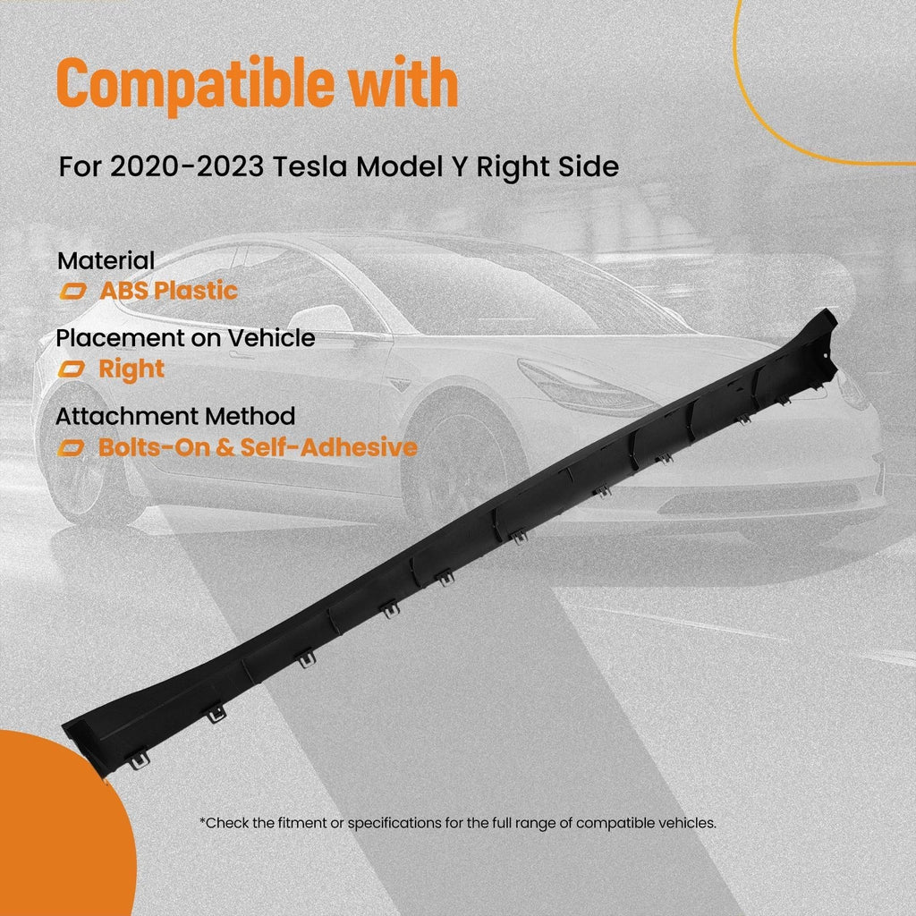 Right Side Body Panel Extension for Tesla Model Y (2020-2023) Black