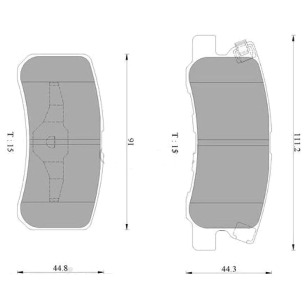 Rear Disc Brake Pad Set for Dodge Caliber (2006 - 2013)