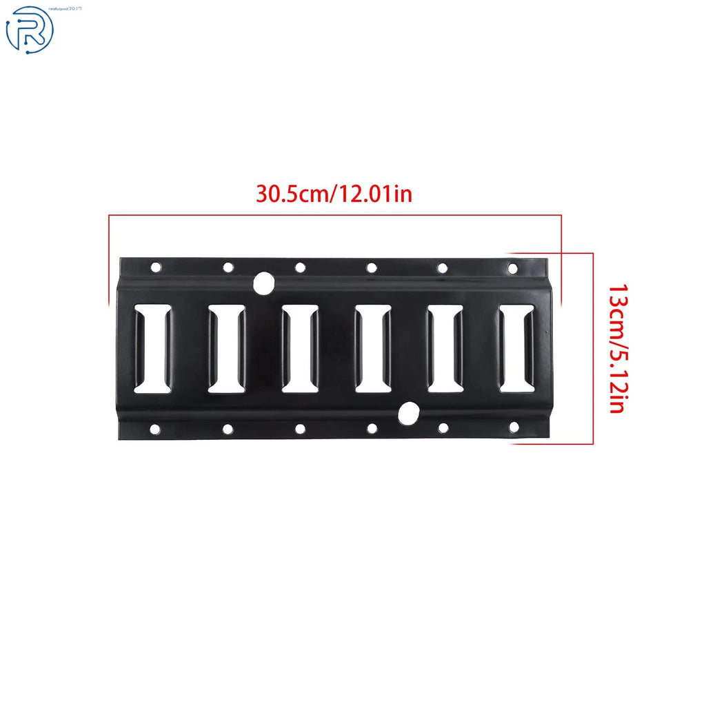 Set of 14 Black E Track Tie Down Rails for Secure Cargo (Powder Coated)
