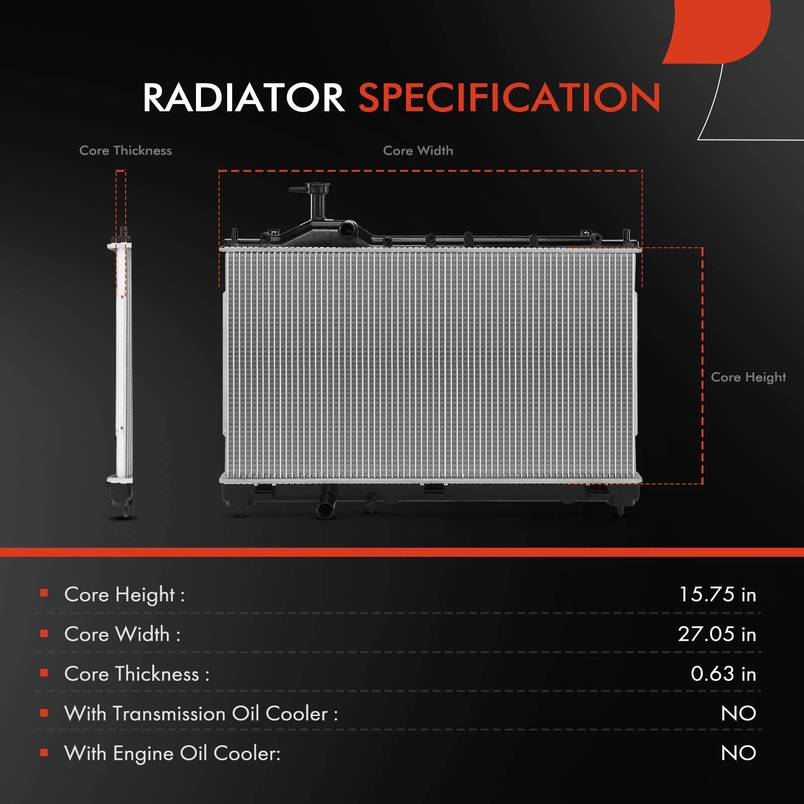 Radiator for Mitsubishi Eclipse Cross (2022-2024)