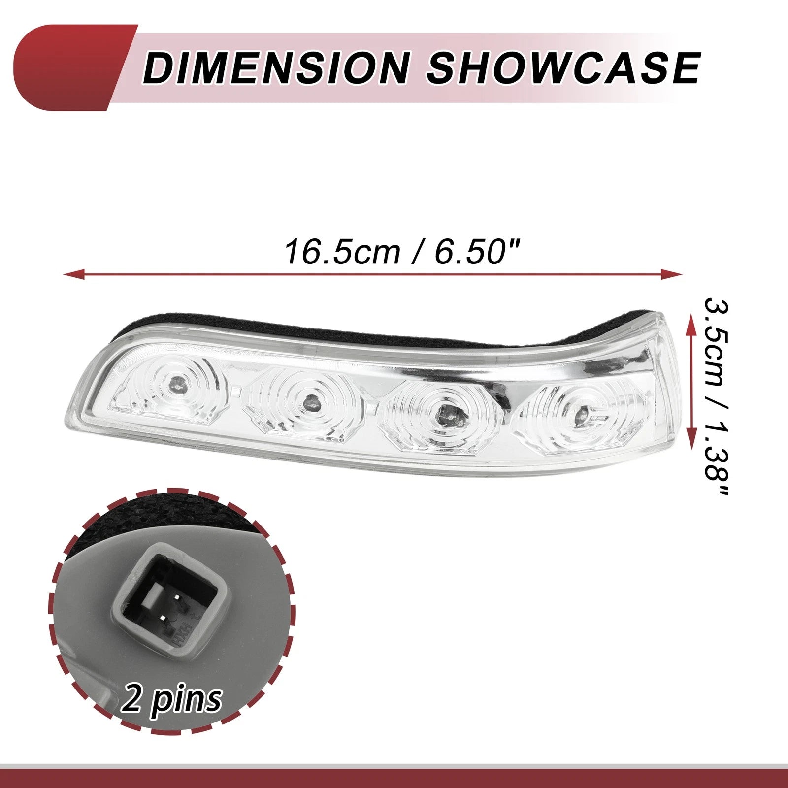Mirror Turn Signal Light for Hyundai Elantra (No. 876132L600, Left, Gray, Clear)