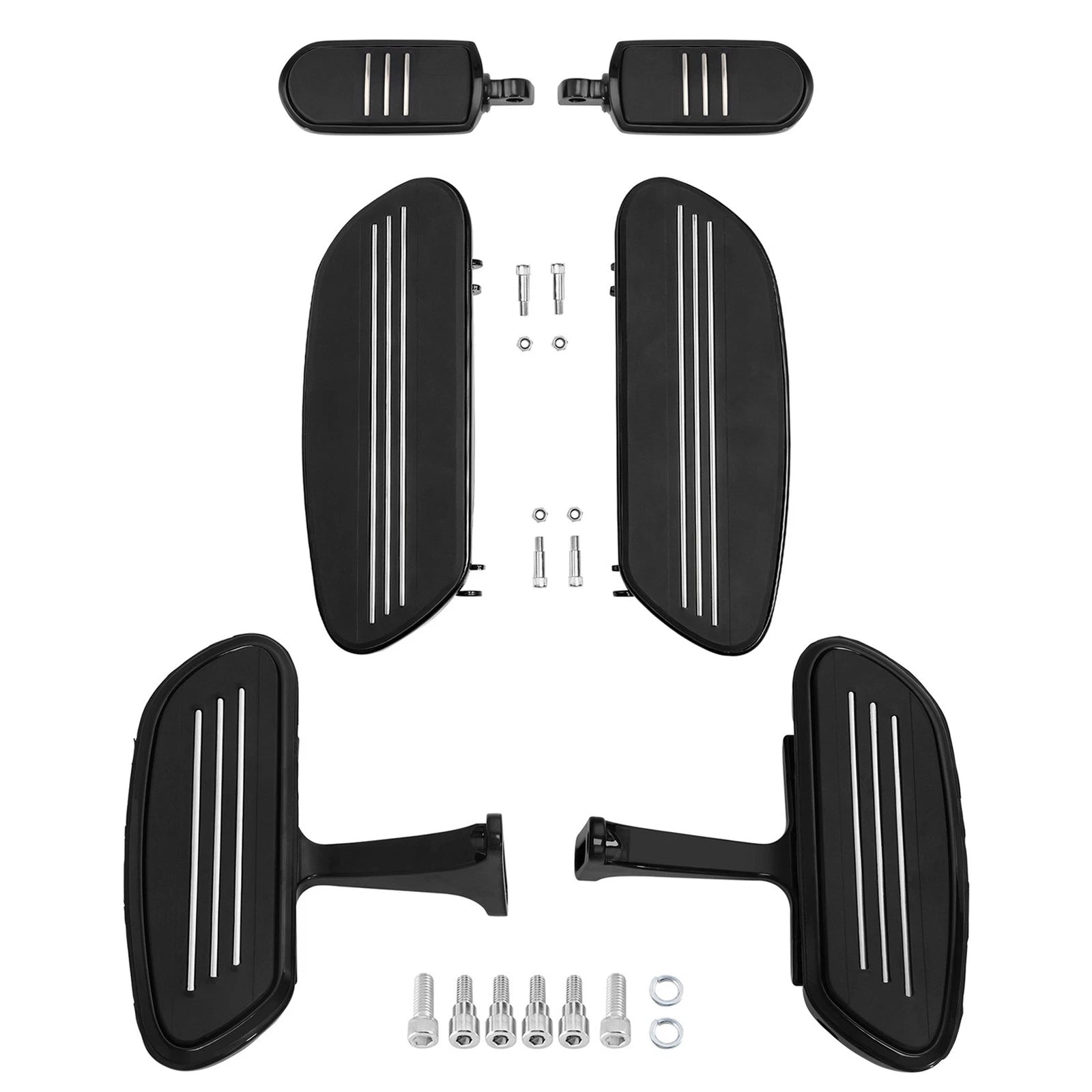 Set of 2 Black Floorboard Footpegs for Harley Road Glide (1993–2025)
