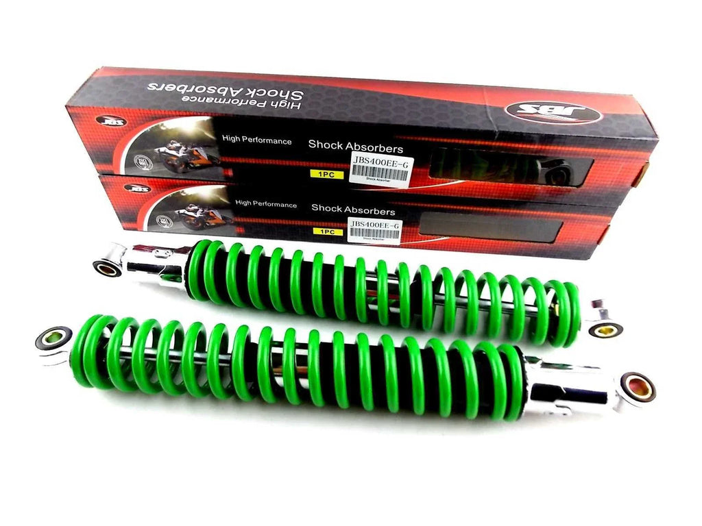 400mm Green/Chrome JBS Rear Shock Absorbers for Suzuki PE400