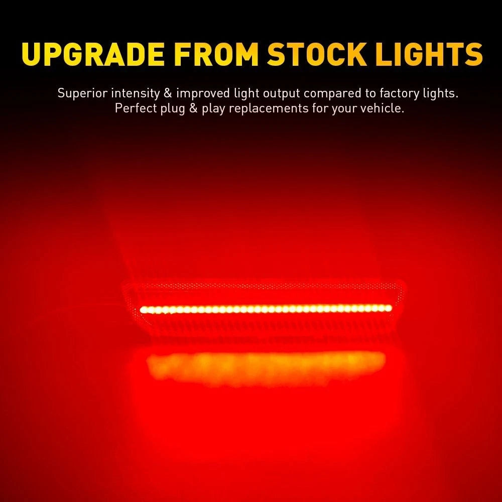 2X Red LED Rear Bumper Side Marker Blinker Lights for Ford Mustang (2005–2009)