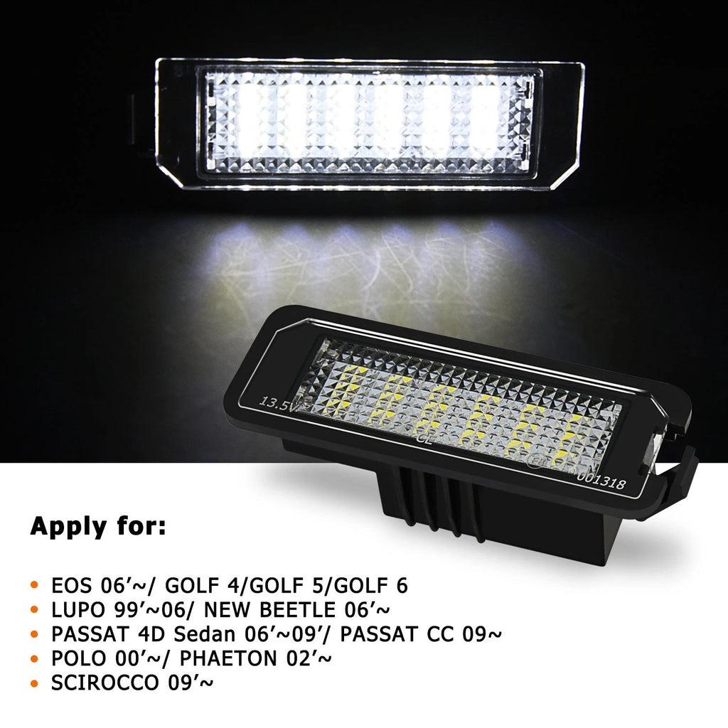 2X CANbus LED License Plate Lights for VW GTi Golf CC Rabbit (YYYY–YYYY)