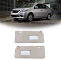 Set of 2 Gray Sun Visors for Nissan Versa (2007â2012) with Mirror