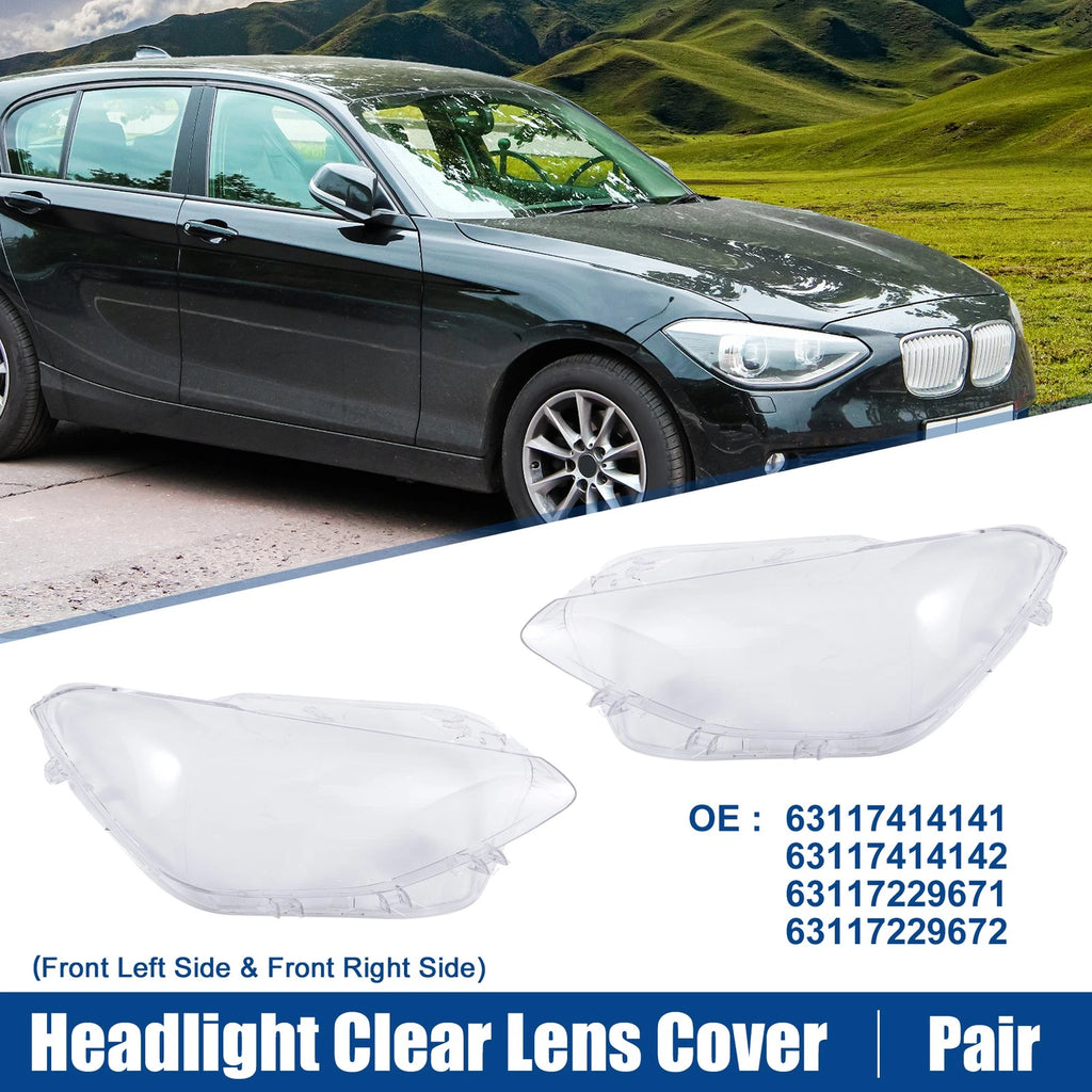 1 Pair Headlight Clear Lens Shell Cover for BMW F20 (2012–2014) No. 63117414141