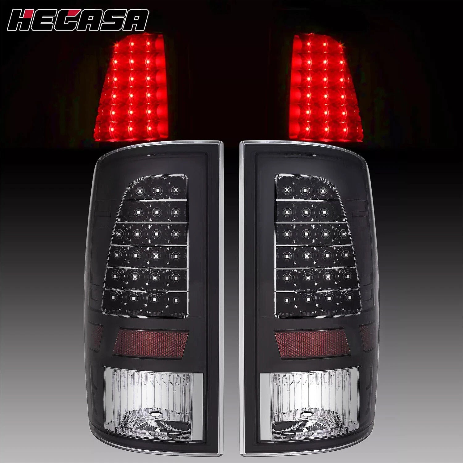 Black Smoke LED Tail Lights for Dodge Ram 1500 2500 3500 (2009–2018)