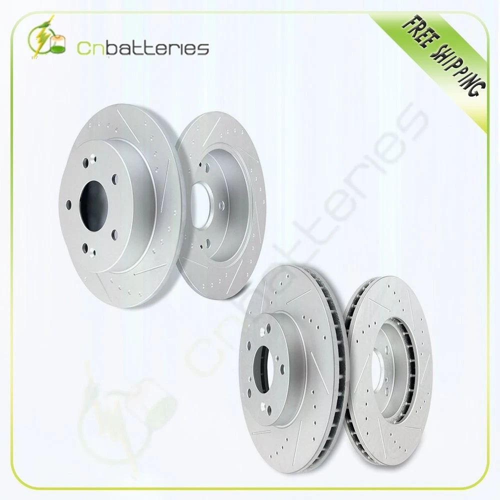 Brake Rotors Kit for Acura ILX (2014–2015) - Front & Rear Slotted Discs