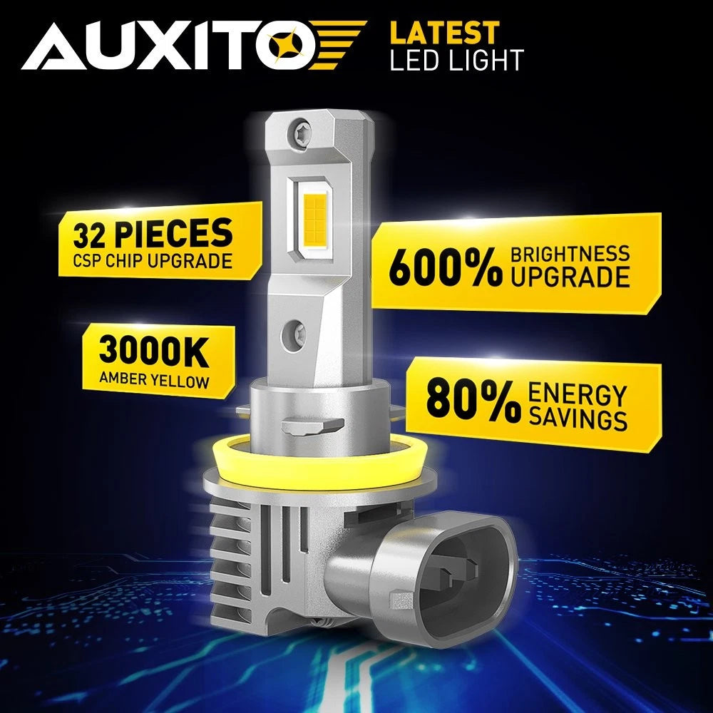 2X H11 H8 H9 LED Headlight Fog Light Bulbs Kit 3000K Yellow