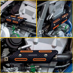 Pipe Heat Shield Cover for Motorcycle (Carbon Fiber, Orange)