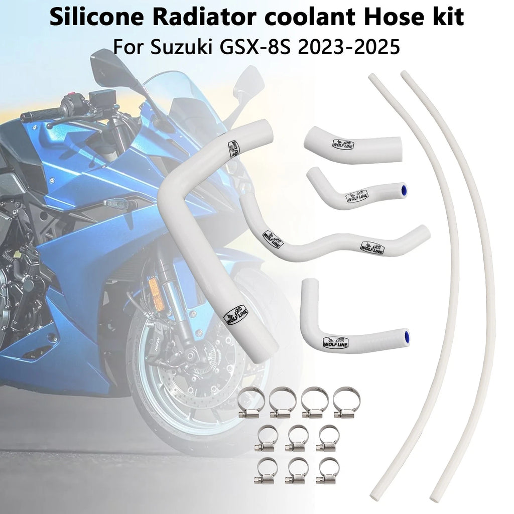 Silicone Radiator Coolant Hose for Suzuki GSX-8S (2023–2025) White