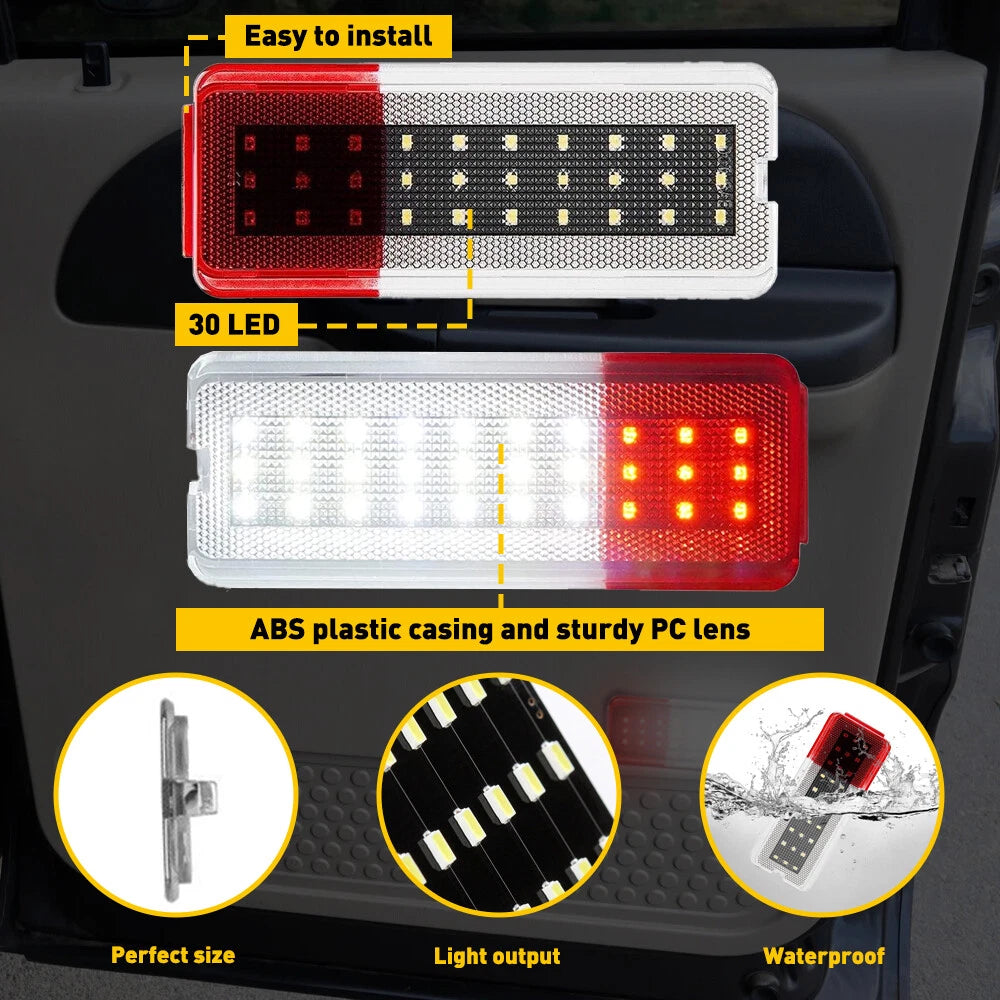 Set of 4 Interior Door Panel Light Reflectors for Ford Super Duty (1999-2007)