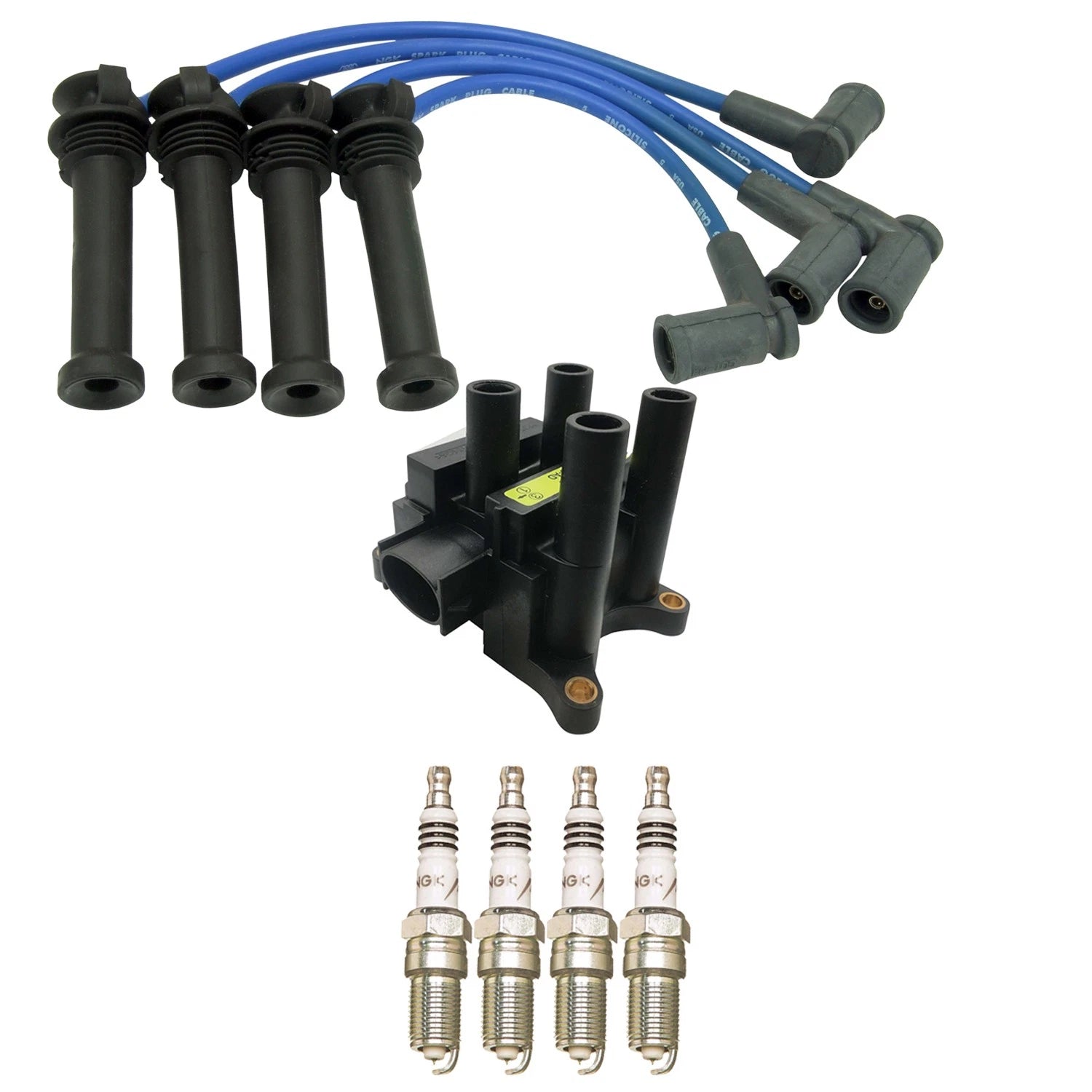 Set of 4 Hitachi Ignition Coils & NGK Iridium Spark Plugs for Ranger L4 (NA)