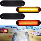4 Pcs Smoked LED Side Marker Light Lens for Mazda Miata MX-5 (1990-2005)