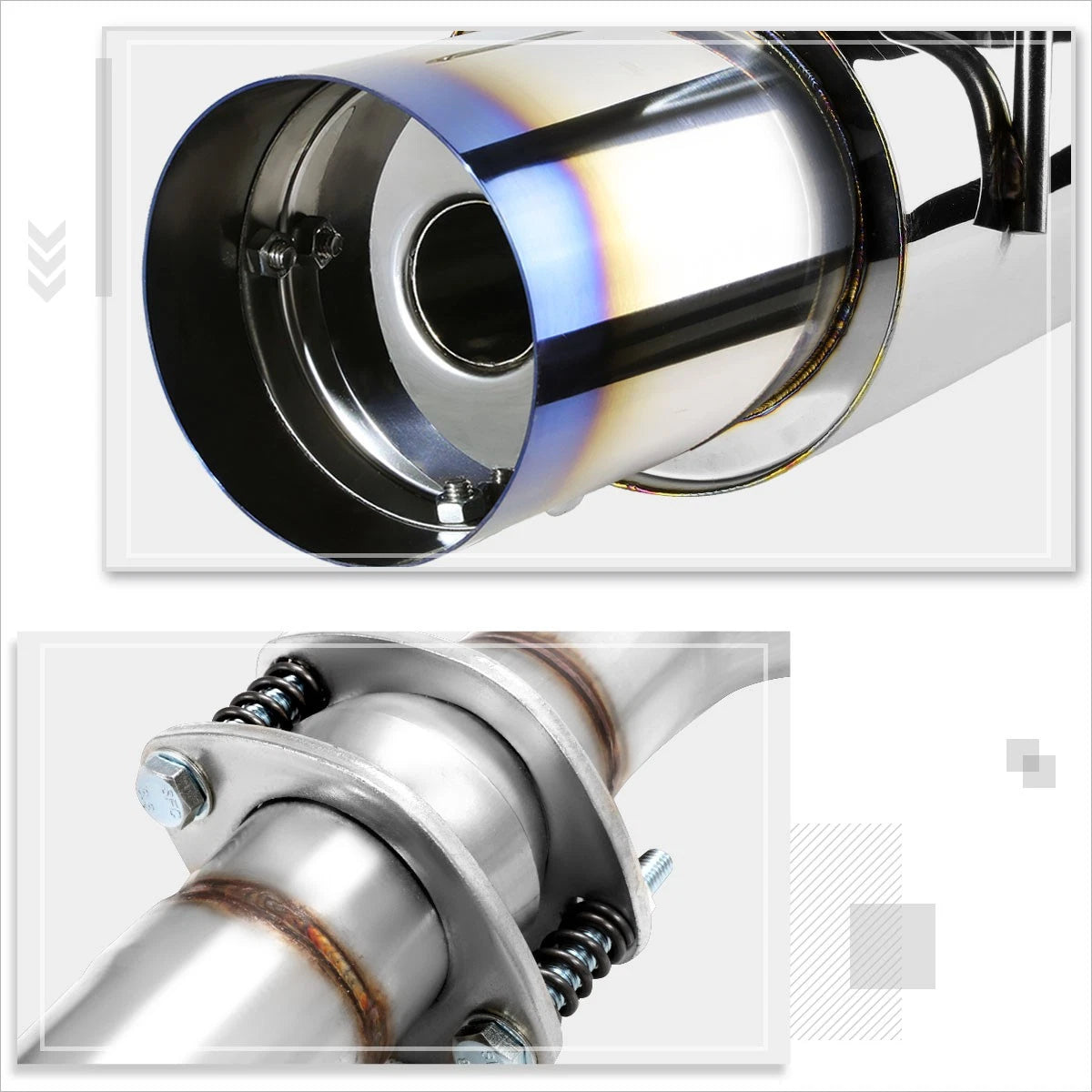 Dual 4" Burnt Tip Catback Exhaust for Hyundai Tiburon GT SE (2003–2006)