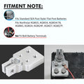SAE 4 Spot Flat Battery Terminal for Car Audio Top Post 4/0 AWG Lugs + Bolts