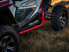 SuperATV Heavy Duty Nerf Bars for Polaris RZR 900 / S 900 (2015–2023) - Red