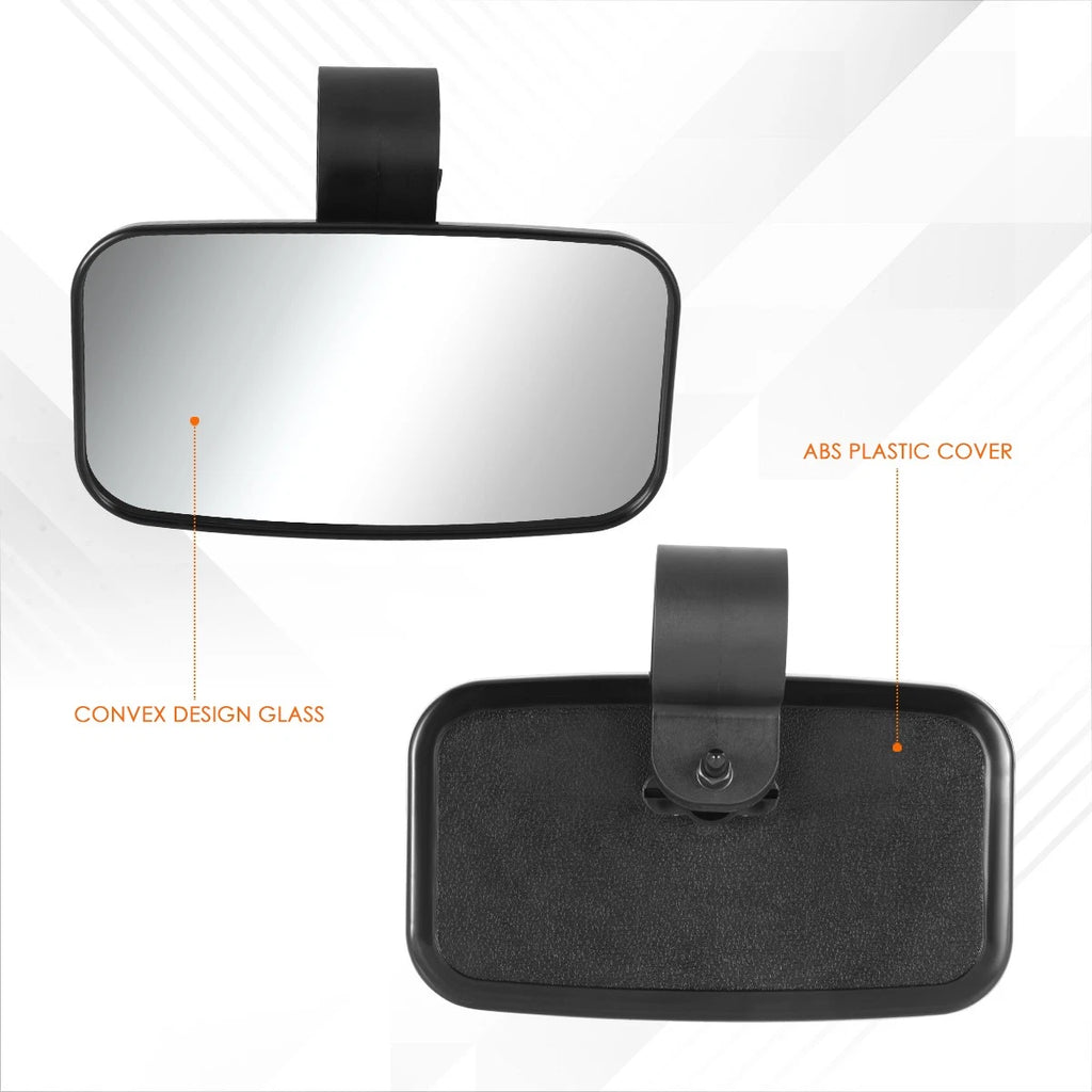 Universal UTV Rear View Mirror Roll Cage Bar Mount - Textured Convex