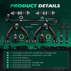 10PCS Suspension Control Arm Sway Bar Tie Rod Ends Kit for Honda Civic (1996–2000)