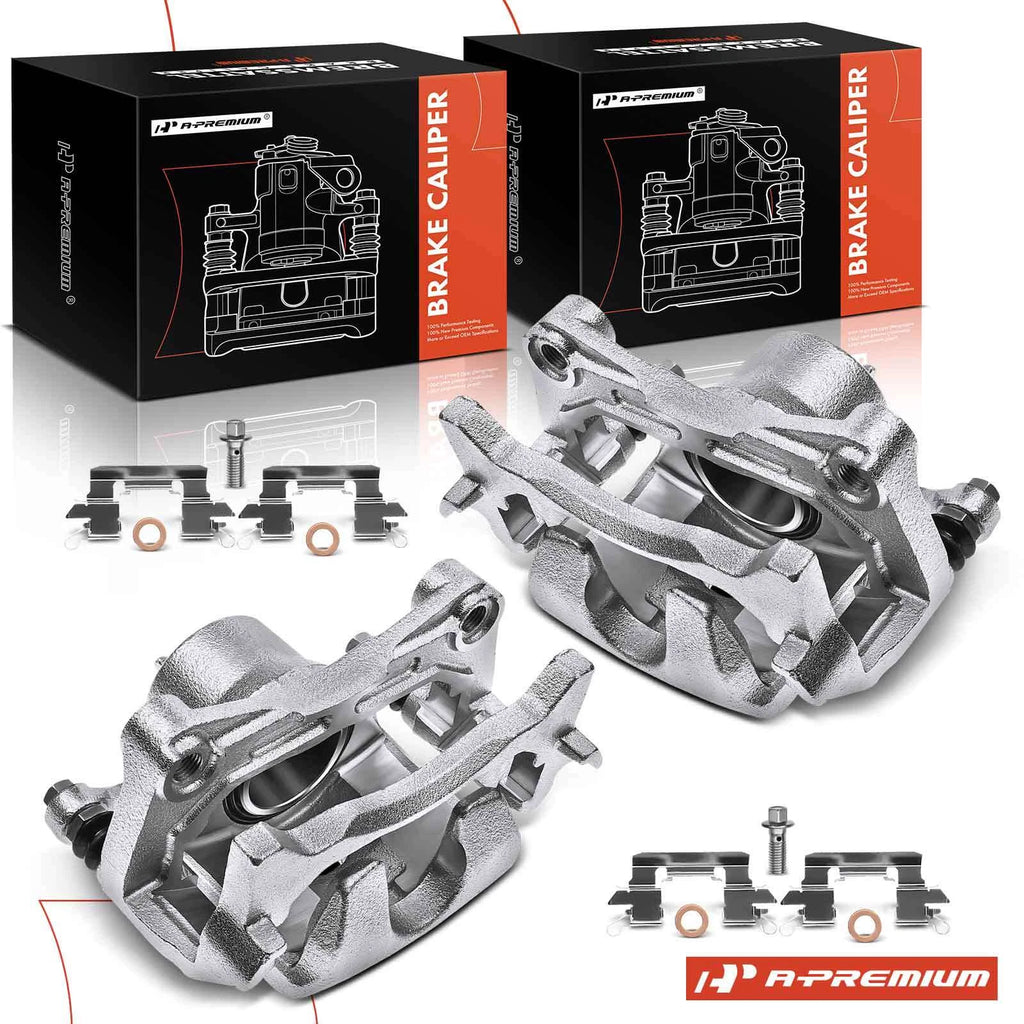 Pair Front Brake Calipers for Nissan Altima (2013–2019) Leaf (2014–2017)