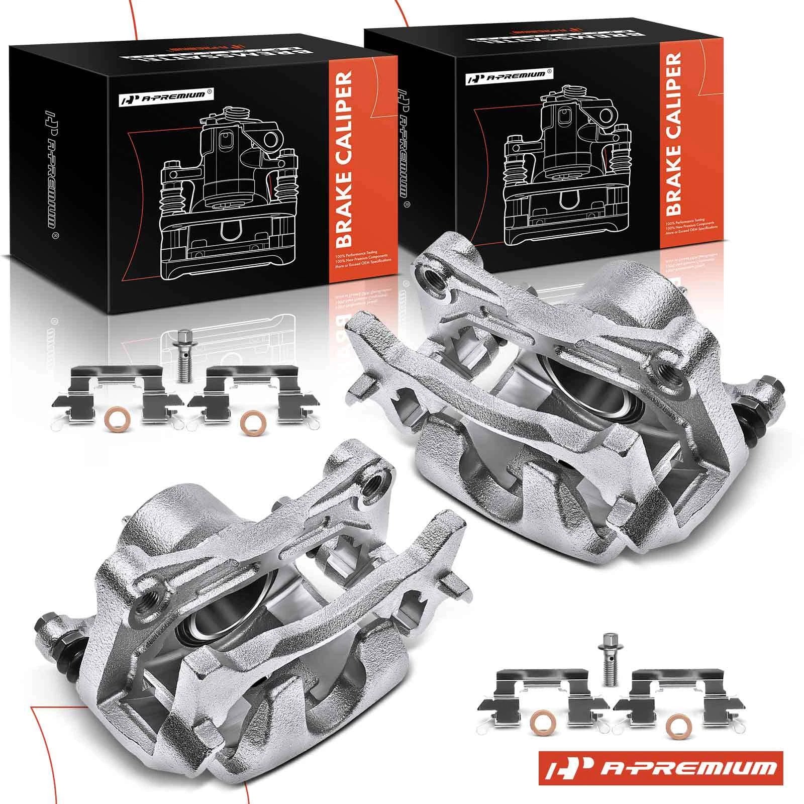 Pair Front Brake Calipers for Nissan Altima (2013–2019) Leaf (2014–2017)