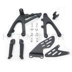 Set of 2 Black Front Rider Foot Pegs Bracket Kit for Yamaha YZF R1 (2007–2008)