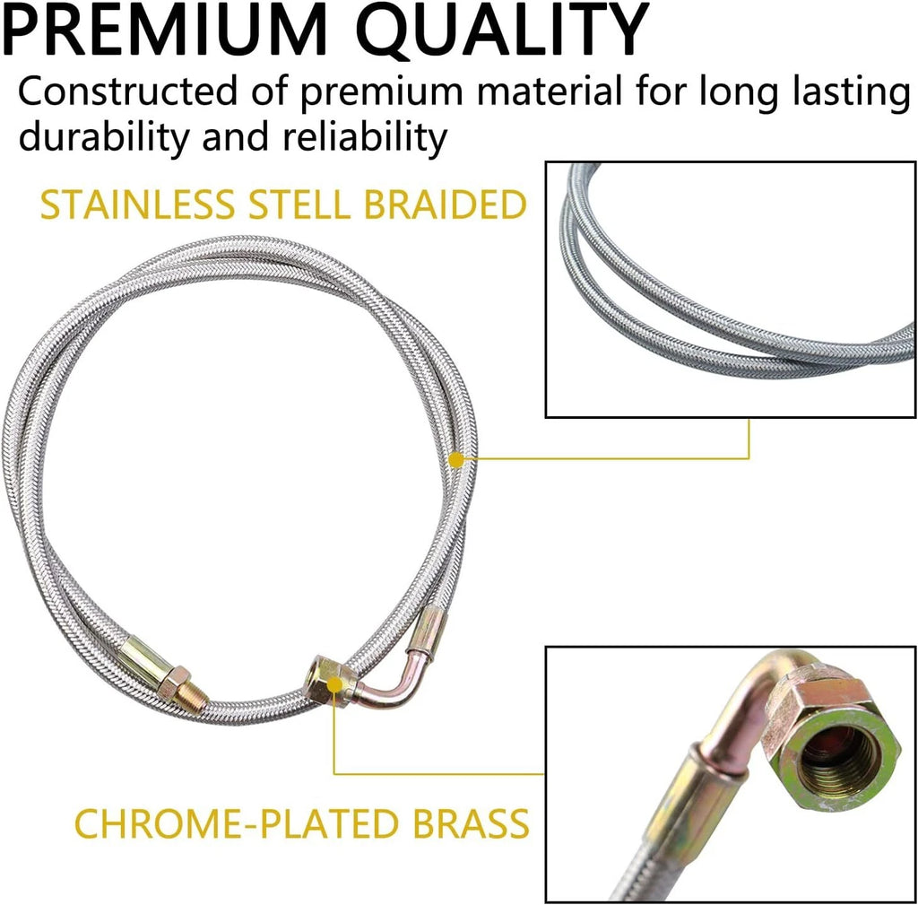 Turbo Oil Feed Line Kit for T3 T4 T60 T61 T70 (1/8 PNT, 90 Degree, 41" AN4)