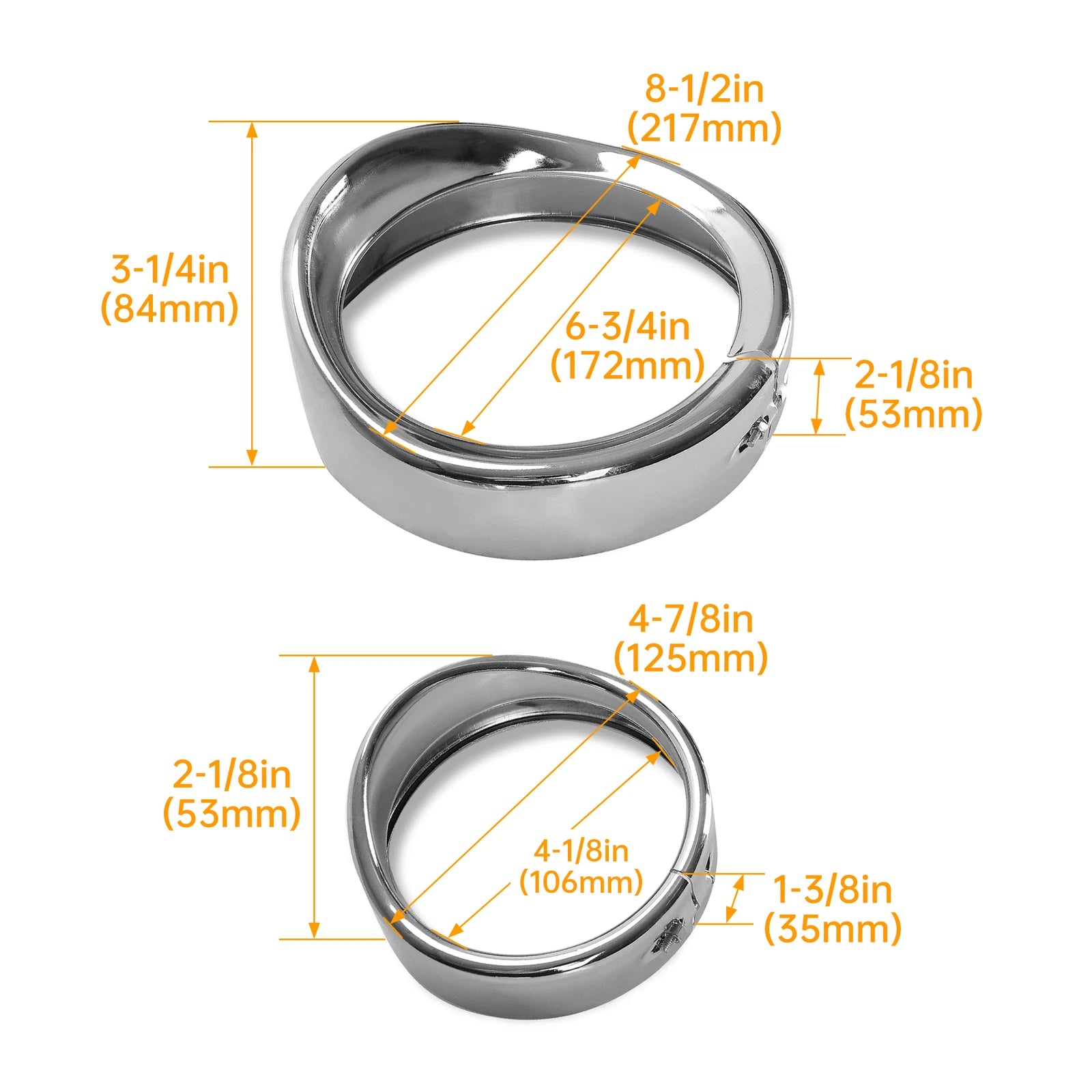 7" Headlight & 4.5" Passing Light Trim Ring Bezel Visor for Harley Touring (1994–2023)